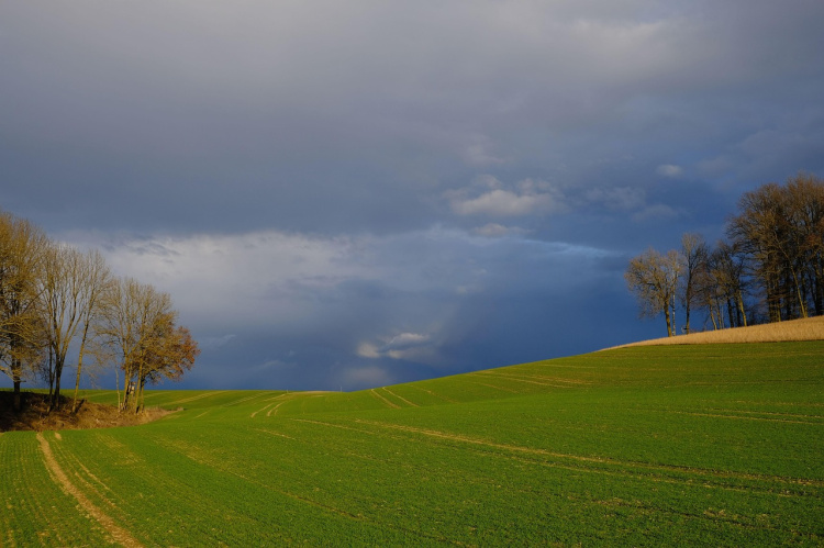 Ristinummen messu Pilviä sinisellä taivaalla ja keväinen maa. Pixabay